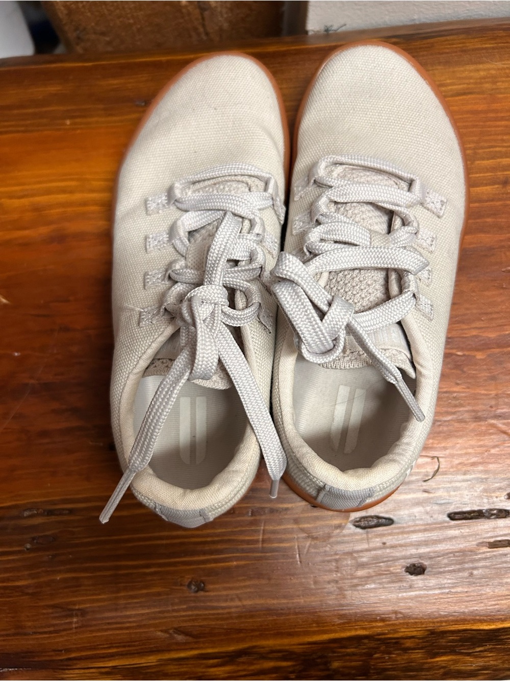 NOBULL Cream Canvas Lace-Up Sneakers